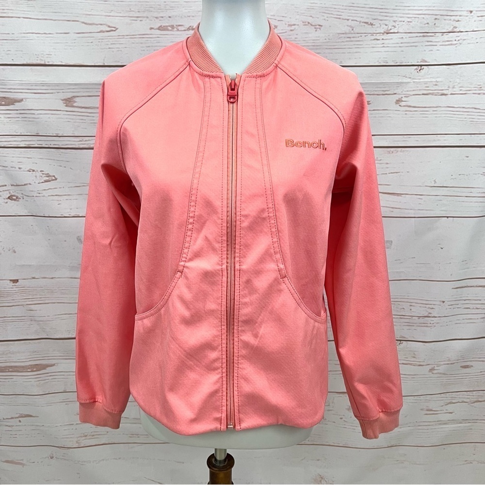 Bench Peach Coral Activewear Lightweight Utility Windbreaker Bomber Track Jacket